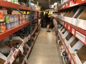 Food Pantry shelves